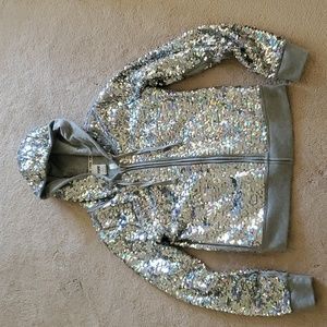NWT - VS Pink Sequin Reversible hoodie  size M - RARE